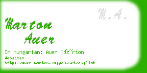 marton auer business card